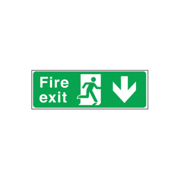 Self Adhesive Fire Exit Arrow Down Sign