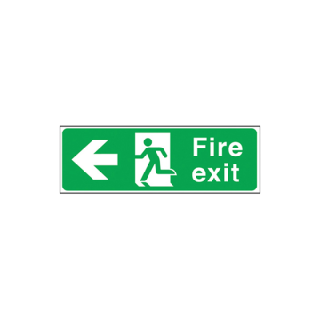 Self Adhesive Fire Exit Arrow Left Sign