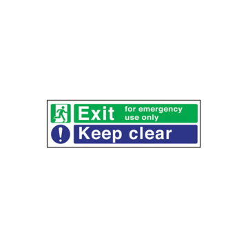 Self Adhesive Emergency Exit Keep Clear Sign 2 Colour
