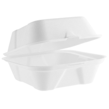 Bagasse White Burger Box (132x132x65mm/5&quot;) HP7 (Pack 50)