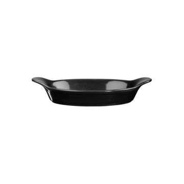 Churchill Cookware Metallic Black Intermediate Oval Eared Dish 9&quot;x5&quot; (Pack 6)