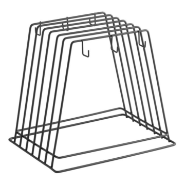 Chopping Board Rack to Hold 6 Boards with Hooks, Black