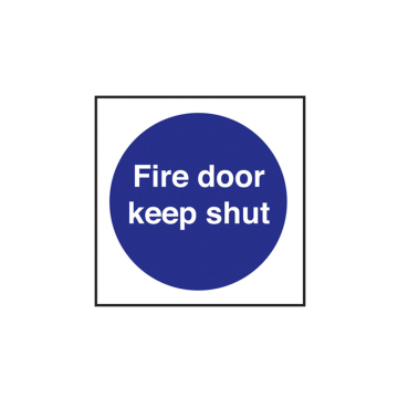 Self Adhesive Fire Door Keep Shut Sign 100 x 100mm