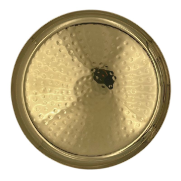 Brass Plated Hammered Round Plate / Platter 7.5&quot; / 19.5cm