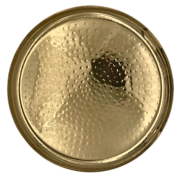 Brass Plated Hammered Round Plate / Platter 11.5&quot; / 29cm
