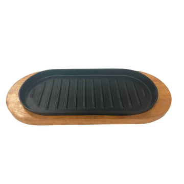 Rounded Rectangular Sizzler &amp; Sheesham Base 15&quot;x7&quot;