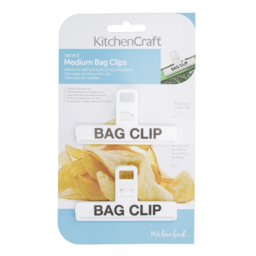 Kitchen Craft Set of 2 Medium Plastic Bag Clips