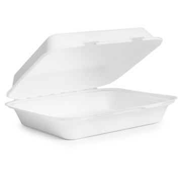 Vegware Compostable 9 x 8&quot; Nourish Bagasse Lunch Box (Pack 50)