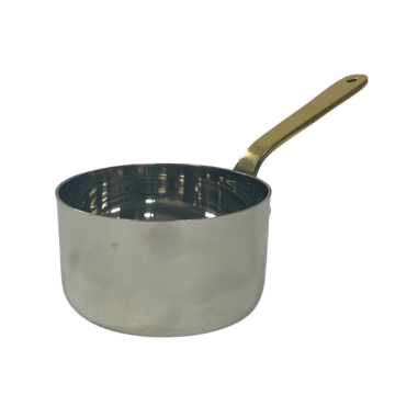 Mini Stainless Steel Serving Pan with Brass Handle 2.5&quot; / 6.5cm
