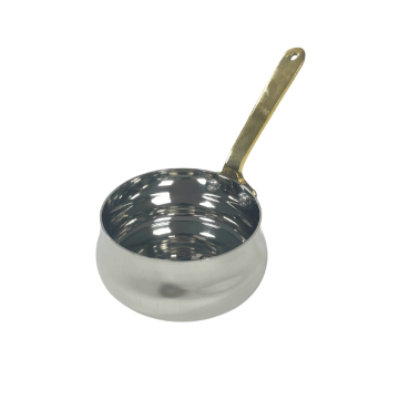 Mini Copper Belly Serving Pan with Brass Handle 2.5&quot; / 7cm