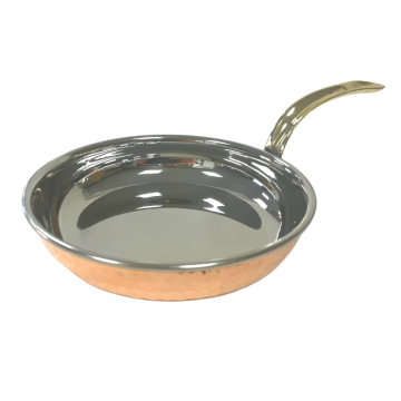 Hammered Copper Fry Pan with Brass Handle 15.5cm