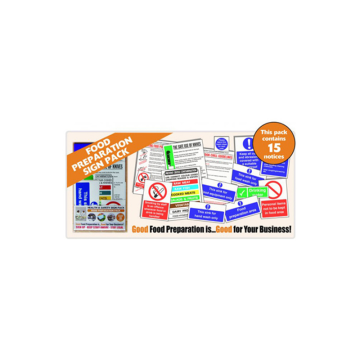 Food Preparation Sign Pack Contains 15 Notices