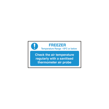 Self Adhesive Check Freezer Temperature Sign