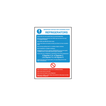 Self Adhesive Refrigerator Sign