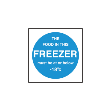 Self Adhesive Freezer Temperature Sign