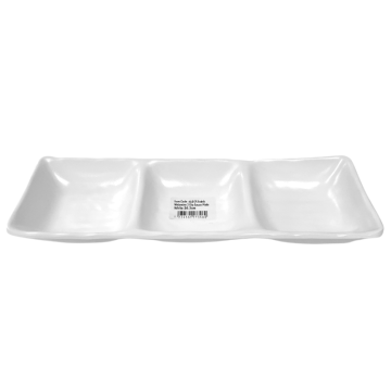 Melamine 3 Dip Sauce Plate White