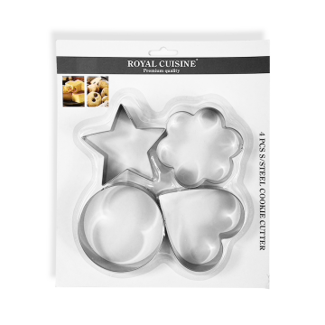 Royal Cuisine Steel 4 pcs Multi Shapes Cookies Cutter
