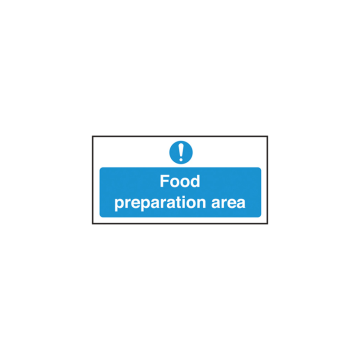 Self Adhesive Food Preparation Area Sign