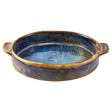 Genware Terra Porcelain Aqua Blue Round Eared Dish 14.6cm
