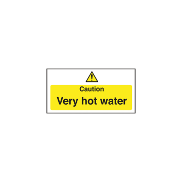 Self Adhesive Caution Very Hot Water Sign