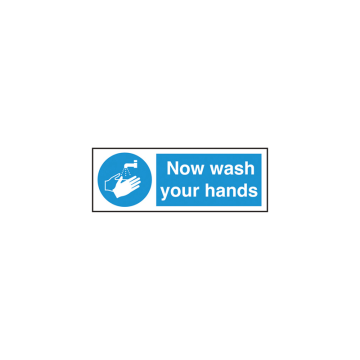 Self Adhesive Now Wash Your Hands Sign