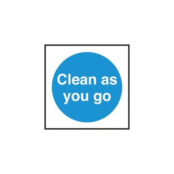 Self Adhesive Clean as you Go Sign