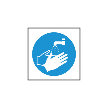 Self Adhesive Wash Hands Symbol Sign