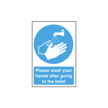 Self Adhesive Wash Your Hands after going to the Toilet Sign