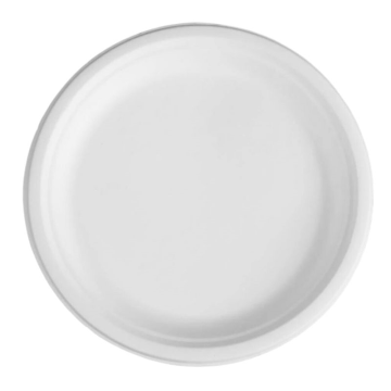 Bagasse White Round Plate (254mm/10&quot;) TP4 (Pack 50)