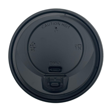 Reclosable Black Domed Sip-Thru Lid to fit 8oz Cup (Pack 100)