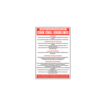 Self Adhesive Cook Chill Guidelines Notice