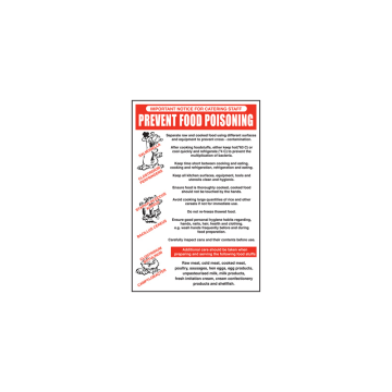 Self Adhesive Preventing Food Poisoning Sign