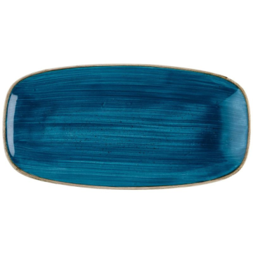 Churchill Stonecast Java Blue Chefs Oblong Plate 13.88x7.38&quot; (Pack 6)