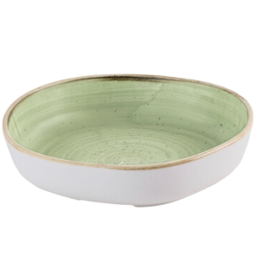 Churchill Stonecast Sage Green Organic Walled Bowl 7.88&quot;