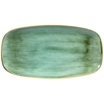 Churchill Stonecast Samphire Green Chefs Oblong Plate 13.88x7.38&quot; (Pack 6)