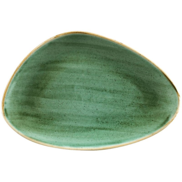 Churchill Stonecast Samphire Green Triangle Chefs Plate 12&quot;x8&quot; (Pack 6)