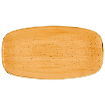Churchill Stonecast Tangerine Chefs Oblong Plate 13.88x7.38&quot; (Pack 6)