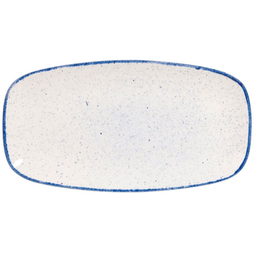 Churchill Stonecast Hints Indigo Chefs Oblong Plate 13.88x7.38&quot; (Pack 6)