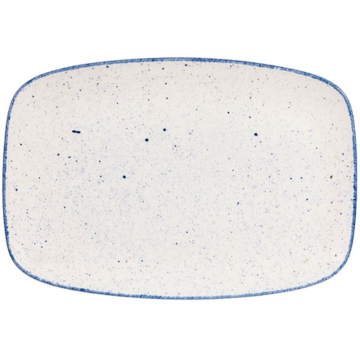 Churchill Stonecast Hints Indigo Oblong Chefs Plate 13.5&quot; x 9.25&quot; (Pack 6)