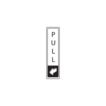 Black on White Pull Sign Vertical