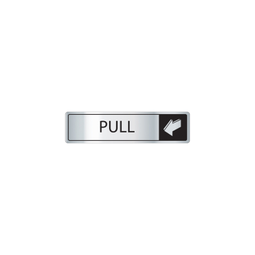 Black on Silver Pull Sign Horizontal