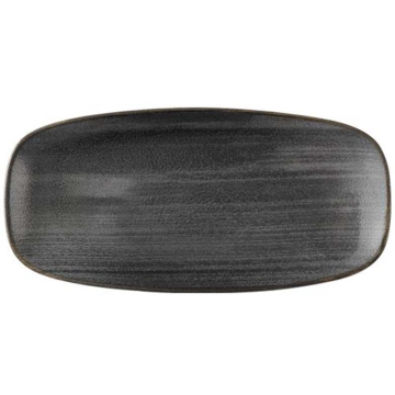 Churchill Stonecast Raw Black Chefs Oblong Plate 11.75 x 6&quot; (Pack 12)