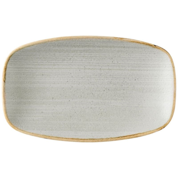 Churchill Stonecast Raw Grey Oblong Chefs Plate 7.8 x 4.75&quot; (Pack 12)