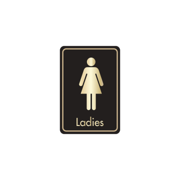 Gold on Black Ladies Toilets Sign