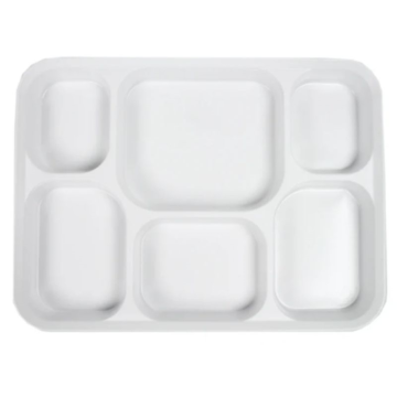 Bagasse Disposable Thali Plate 6 Comp. (Pack 25)