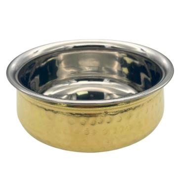 Brass Hammered Double Wall Handi 15cm