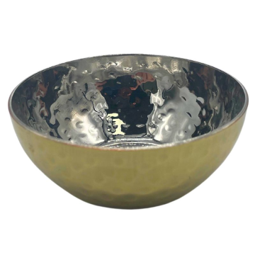 Round Brass Plated Hammered Ramekin 8cm