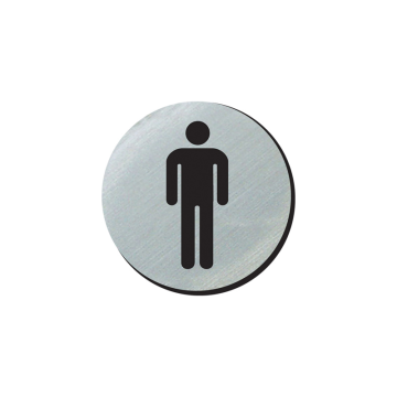 Satin Silver Door Disc 75mm Gents Toilet Sign