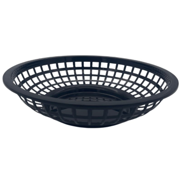 Round Plastic Fast Food Basket Black 20cm