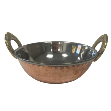 Copper Karahi with Brass Handle No 2 / 14.5cm